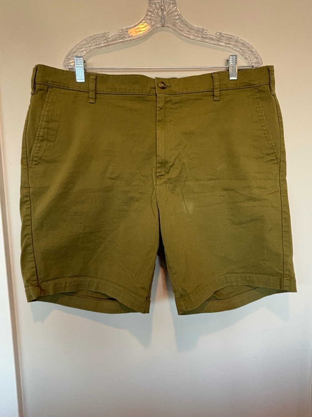 Nautica Olive Flat-Front Cotton Shorts